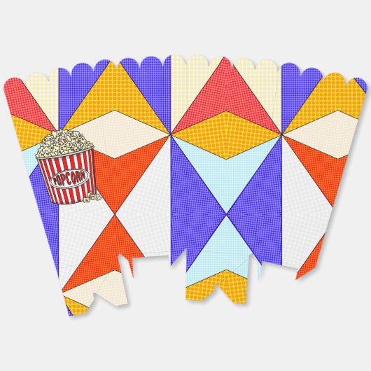 Retro Pop Art Popcorn Bedankdoosjes (Ongevouwen)