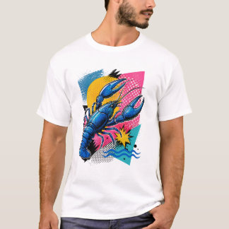 Retro Pop Art Rivierkreeft – Trendy Unisex T-shir T-shirt
