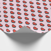 Retro Pop Art Rood Blauw Beige Hearts Pattern Cadeaupapier (Hoek)