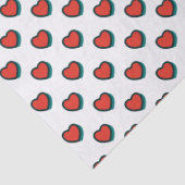 Retro Pop Art Rood Blauw Beige Hearts Pattern Tissuepapier (Detail)