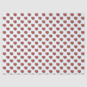 Retro Pop Art Rood Blauw Beige Hearts Pattern Tissuepapier (Voorkant)