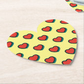 Retro Pop Art Rood Blauw Geel Harten Patroon Kartonnen Onderzetters (Gekanteld)