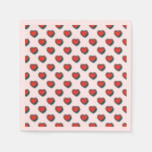 Retro Pop Art Rood Blauw Roze Harten Patroon Servet (Voorkant)