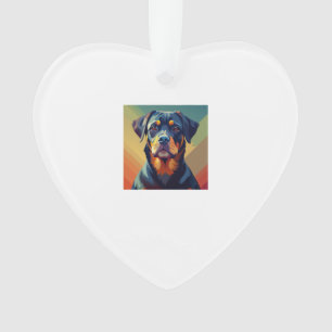 Retro Pop Art Rottweiler - Kleurrijk Hond Portret Ornament