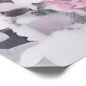 Retro Pop Art Roze en Blauwe Eenhoorn Collage Poster (Hoek)