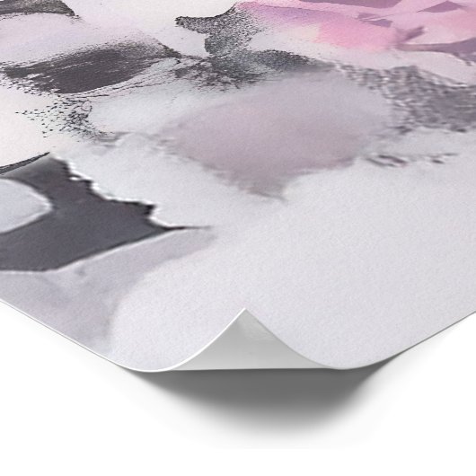 Retro Pop Art Roze en Blauwe Eenhoorn Collage Poster (Hoek)