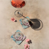 Retro Pop Art Roze en Blauwe Ruimte Vrouw Bier Onderzetter