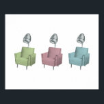 Retro Pop Art Salon Dryer-stoel 8x10 afdrukken Poster<br><div class="desc">Slank,  retro moderne grafische kunst voor je haarsalon of thuis.</div>