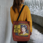 Retro Pop Art Shy Meisje Sarcastisch Phrase rood g Tote Bag