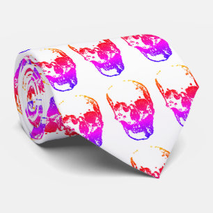 Retro Pop Art Skull Stropdas