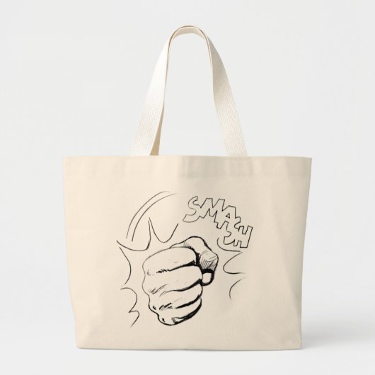 Retro Pop Art Smash Schets Canvas tas (Voorkant)