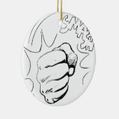 Retro Pop Art Smash Schets Keramisch Ornament (Rechts)