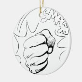 Retro Pop Art Smash Schets Keramisch Ornament (Links)