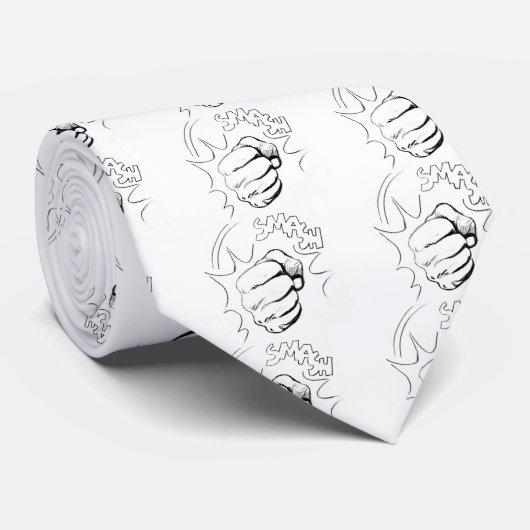 Retro Pop Art Smash Schets Stropdas (Opgerold)