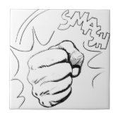 Retro Pop Art Smash Schets Tegeltje (Voorkant)