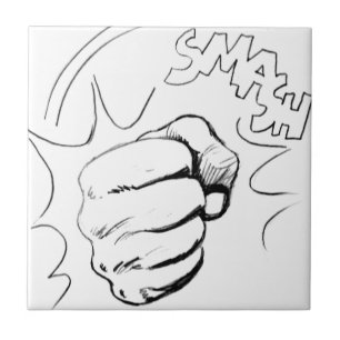 Retro Pop Art Smash Schets Tegeltje