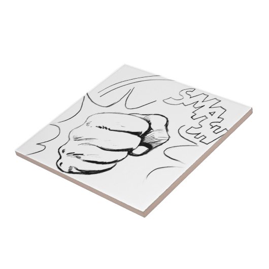 Retro Pop Art Smash Schets Tegeltje (Zijkant)