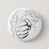 Retro Pop Art Smash Sketch Pinback Button (Voorkant)