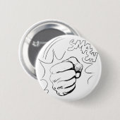 Retro Pop Art Smash Sketch Pinback Button (Voorkant /achterkant)