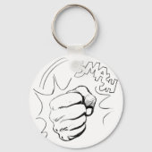 Retro Pop Art Smash Sketch Sleutelhanger (Voorkant)