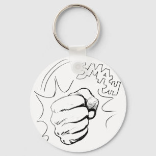 Retro Pop Art Smash Sketch Sleutelhanger