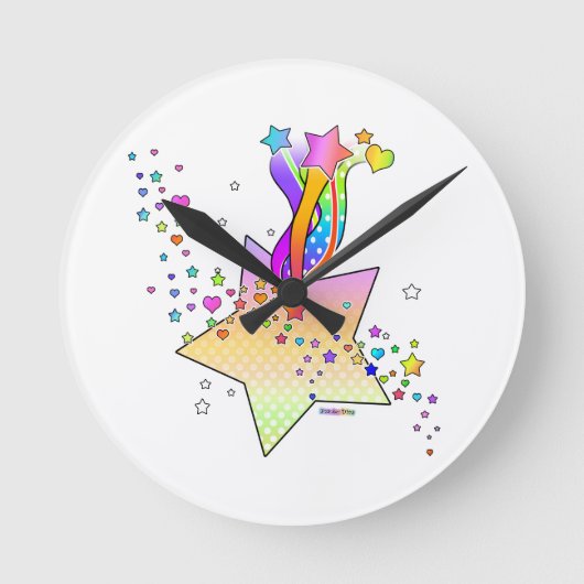 RETRO POP ART STER RONDE KLOK (Voorkant)