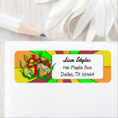 Retro Pop Art-stijlpaddenstoelen Etiket (Insitu)