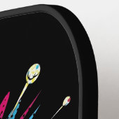 Retro Pop Art Stripboek Uitbarsting Pickleball Paddle (Links Detail)