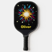 Retro Pop Art Stripboek Uitbarsting Pickleball Paddle (Achterkant)