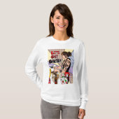 Retro Pop Art Tattoo Lady Baking in Kitchen T-shirt (Voorkant volledig)