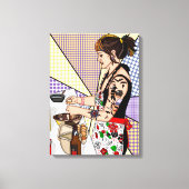 Retro Pop Art Tattooed Lady Baking Canvas Afdruk (Voorkant)