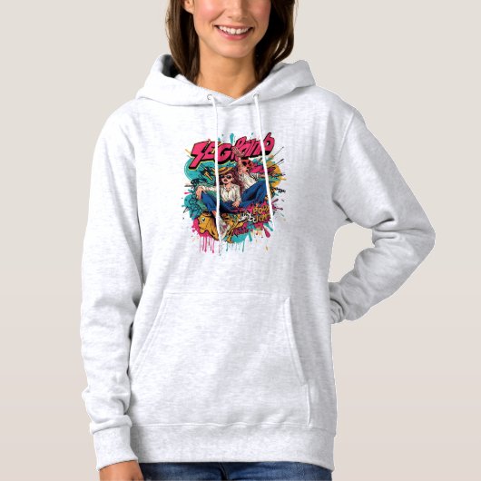 Retro Pop Art Tee – Bright Youth Style Hoodie (Voorkant)