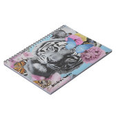 Retro Pop Art Tiger en vlinders Collage Notitieboek (Linkerzijde)