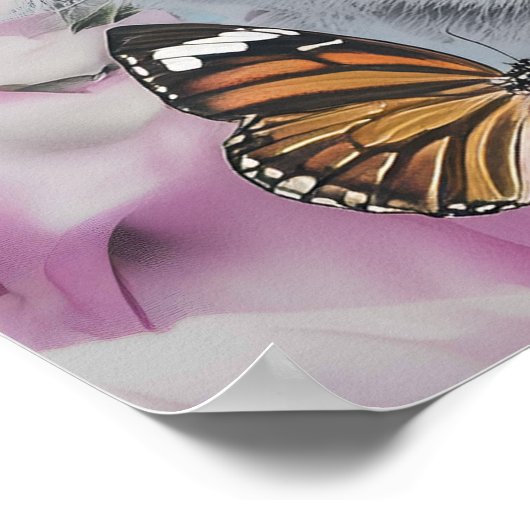 Retro Pop Art Tiger en vlinders Collage Poster (Hoek)