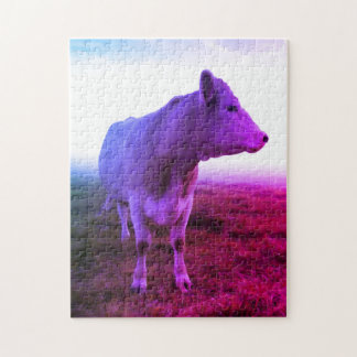 Retro Pop Art Tye-Dye Koe Legpuzzel