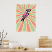 Retro Pop Art Verpakte Snoepjes Poster (Keuken)