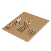 Retro pop art Verzamelen bloemen Tegeltje (Zijkant)