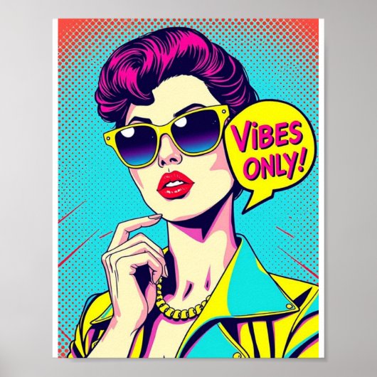 Retro Pop Art Vibes – Esthetisch Poster (Voorkant)