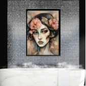 Retro Pop Art Vrouw Illustratie Poster