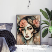 Retro Pop Art Vrouw Illustratie Poster