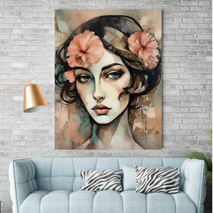 Retro Pop Art Vrouw Illustratie Poster