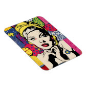 Retro Pop Art Vrouwenportret Magneet Print (Rechterzijde)