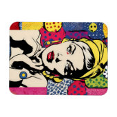 Retro Pop Art Vrouwenportret Magneet Print (Horizontaal)