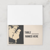 RETRO POP ART WEDDING Folded Place Cards Plaatskaartje (Buitenkant ongevouwen)