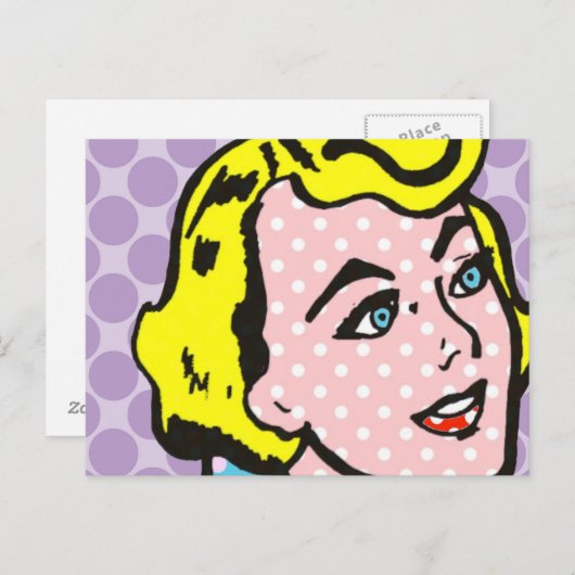 Retro Pop Art Woman Briefkaart (Voorkant / Achterkant)