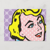 Retro Pop Art Woman Briefkaart (Voorkant)