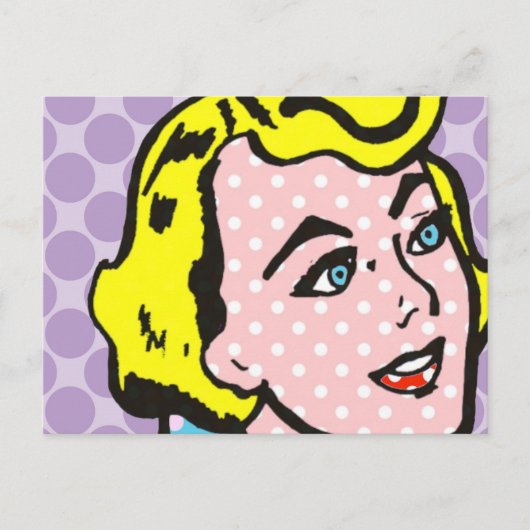 Retro Pop Art Woman Briefkaart (Voorkant)