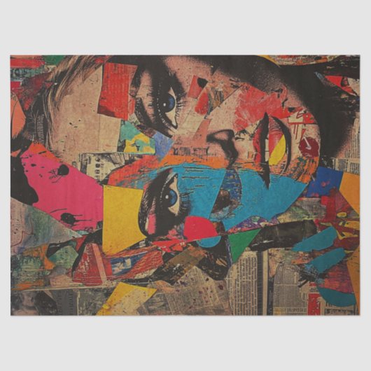 Retro Pop Art Woman Decoupage Tissue Papier (Voorkant)