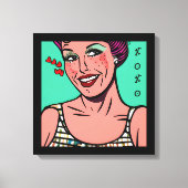 Retro Pop Art XOXO Canvas Afdruk (Voorkant)