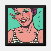  Retro Pop Art XOXO Magneet (Voorkant)